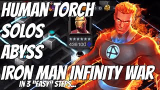 How To Fight Abyss IRON MAN INFINITY WAR With Human Torch - One shot - Marvel Contest of Champions screenshot 2