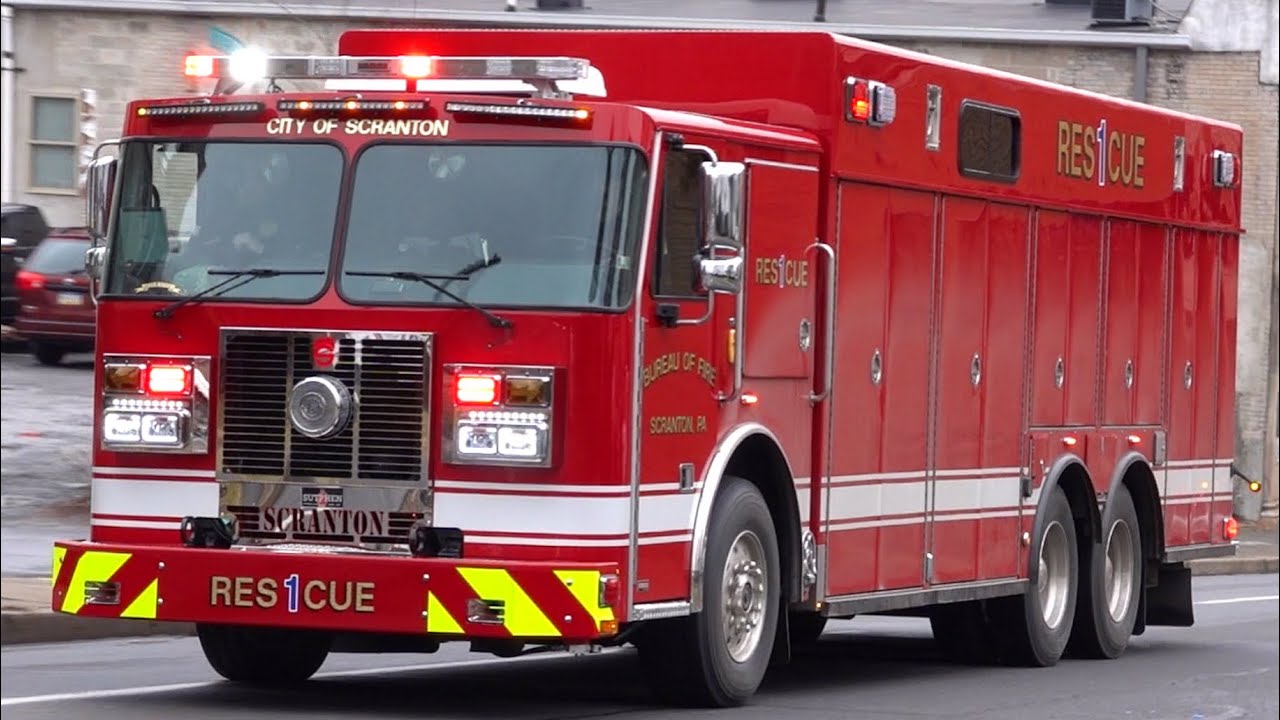 Scranton Fire Department Rescue 1 Responding 2/23/24 - YouTube