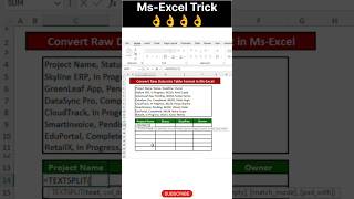 Convert Raw Data into Table Format in Ms-Excel😲#excel#exceltips#exceltutorial#excelformula#exceltip