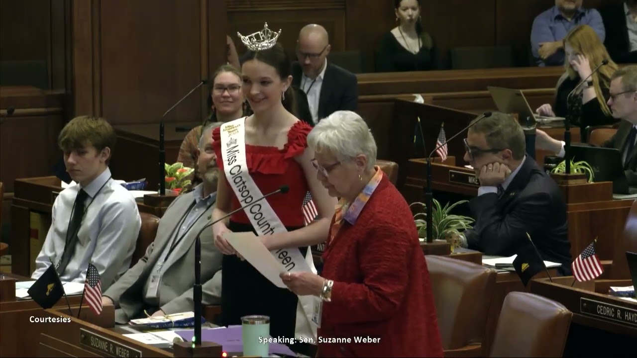 Sen Weber gives courtesy to our visitors from Clatsop County!