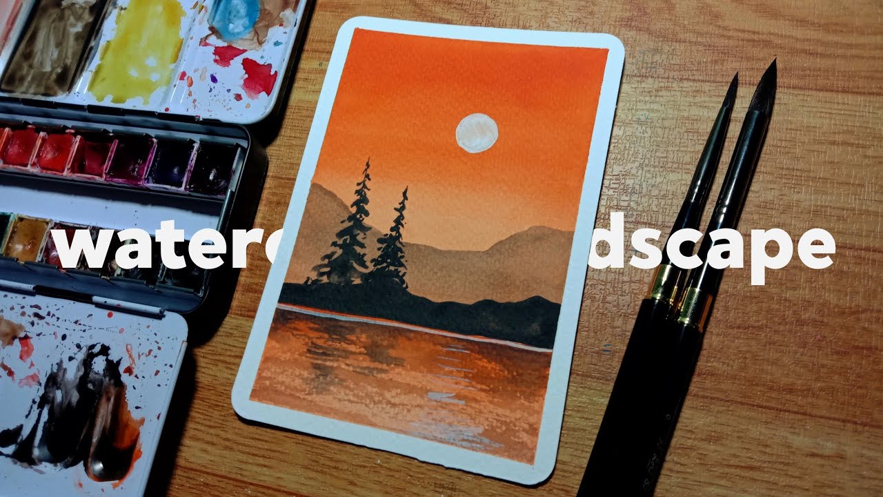 Easy Watercolor Landscape Painting for Beginners! | Step-by-step