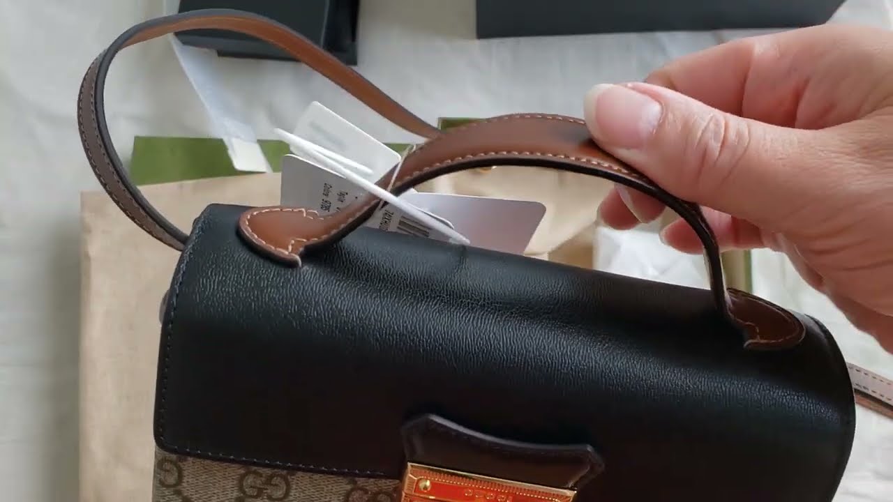 GUCCI Mini Padlock Top Handle GG Bag UNBOXING Saint Laurent YSL Burgundy  Card Holder Luisaviaroma 