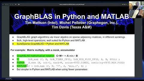 HPEC20 talk on GraphBLAS with Python and MATLAB