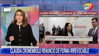 SI EXPDTA. NO VA A FISCALIA. LA PROCESAREMOS POR COMPLICE" CLAUDIA CRONEMBOLD RENUNCIO DE FORMA