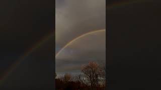 Double Rainbow Appears in a Cloudy Sky