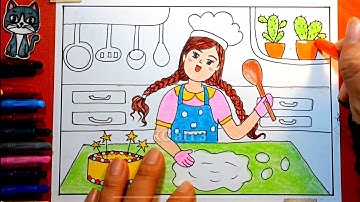 Vẽ ƯỚC MƠ CỦA EM - Thợ làm Bánh Kem |Vẽ Nghề Nghiệp Tương Lai | Vẽ cuộc sống quanh em | Kcart3