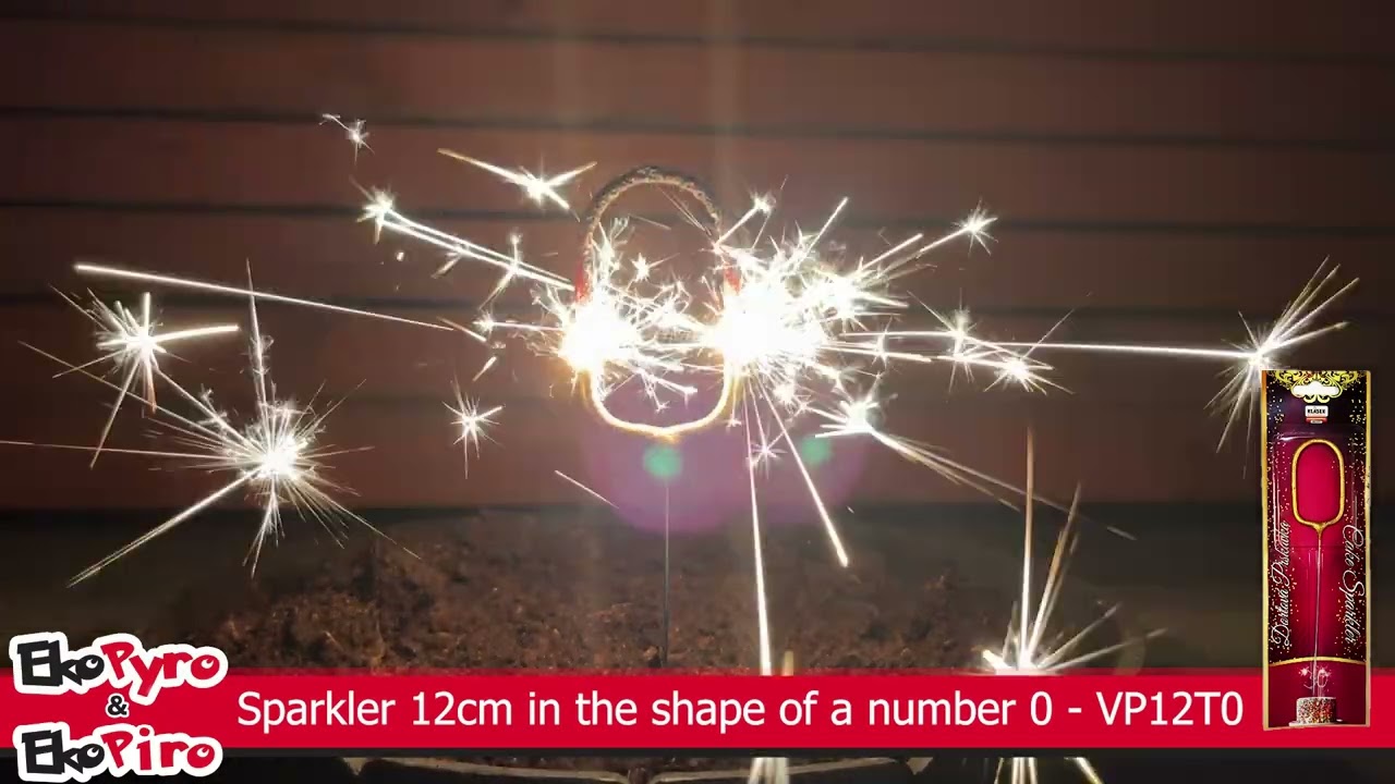 Sparkler 12cm in the shape of a number 0 - VP12T0
