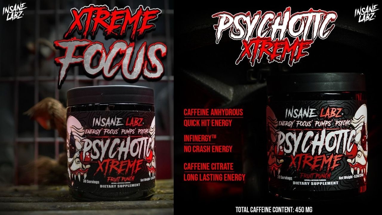 Insane Labz: Совершенно новый Psychotic Xtreme — их самая мощная формула с 450 мг кофеина.