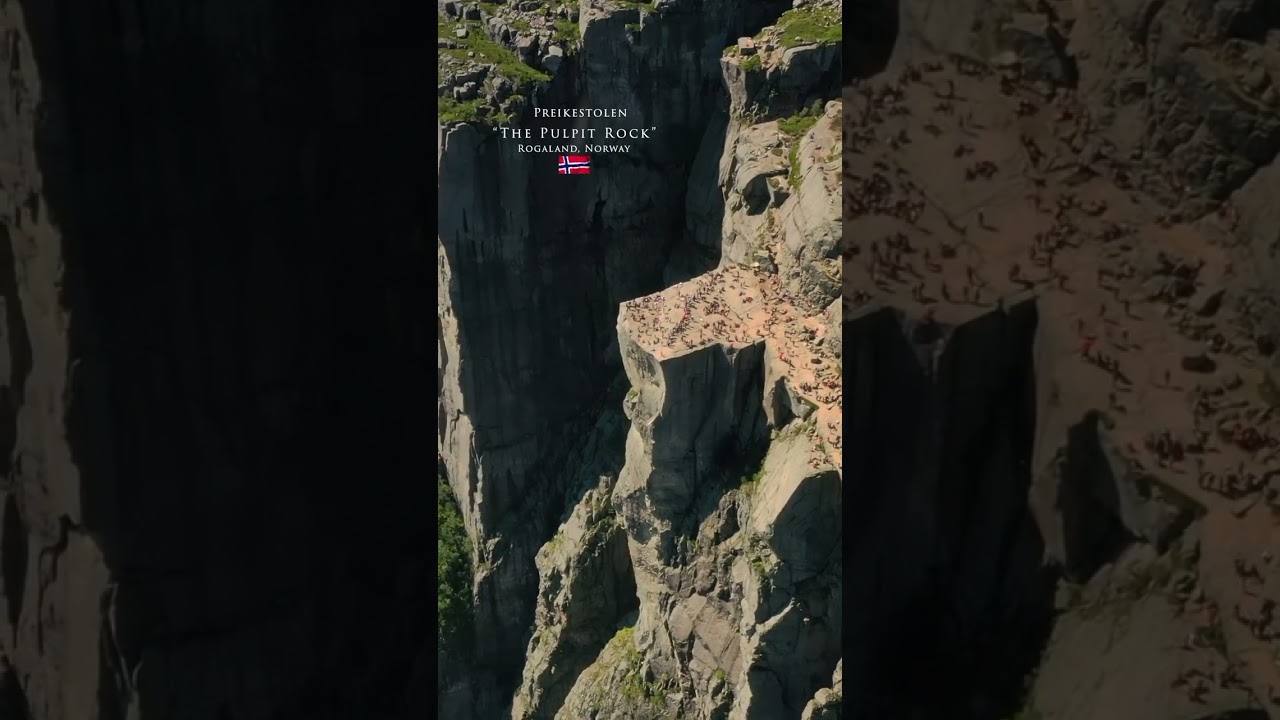 Preikestolen (The Pulpit Rock) towers 604metres above the Lysefjord. 