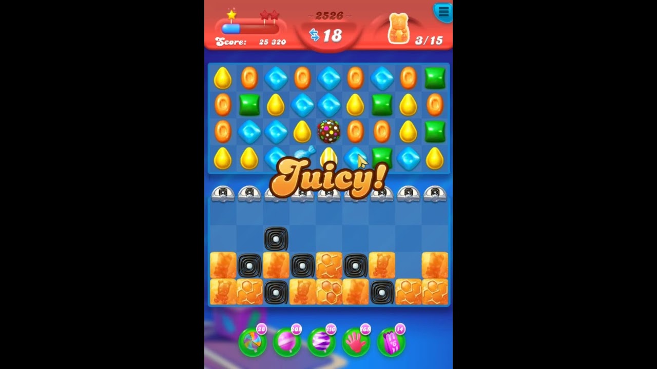 Candy Crush Soda Saga Level 2526 Get 3 Stars, 29 Moves Completed