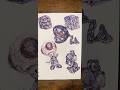 Abstract Mario characters drawn with both my hands