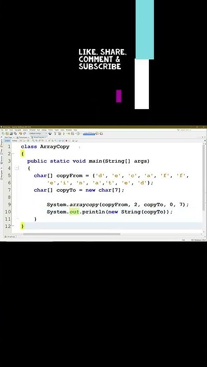 Array Copy in Java || #shorts, #java - YouTube