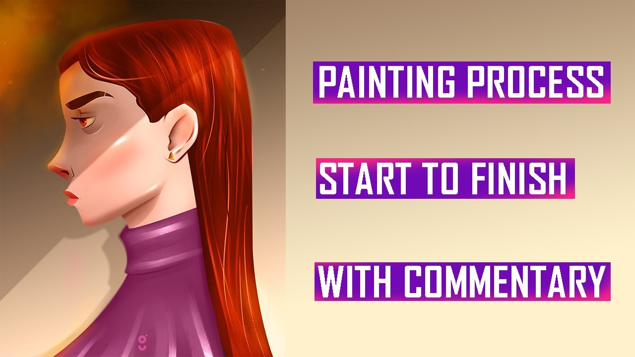 DIGITAL PAINTING WITH COMMENTARY (SPEED PROCESS) - YouTube