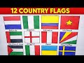 “Sirf Drawing se Banaye 12 Country Flags 🇳🇱🇳🇬🇨🇴🇻🇳 | Hand Drawn Flags Art 🎨”#viral #fleg #drawing#art