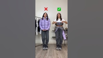 😱💥 Best Trick To Make Cropped Jacket From Puffer Jacket With A Belt #shorts