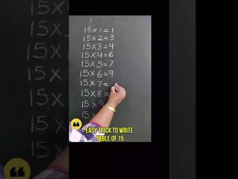 EASY WAY TO WRITE TABLE OF 15 #15table #easymath #shorts