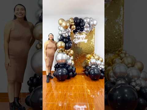 😍 Elegante decoración con TELA BRILLANTE y GLOBOS ✨ ¡Idea fácil y sencilla! 📸
