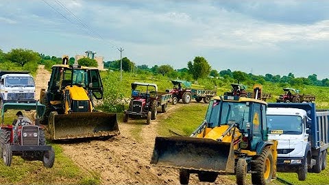 JCB 3dx xpert Loading Mud in Mahindra 475 JCB miti Khudai JCB video JCB cartoon video