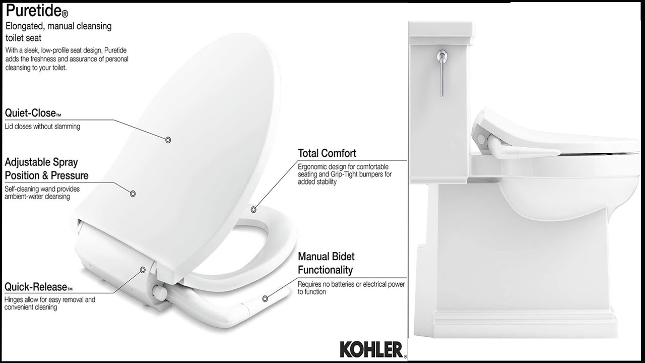 Best Bidet Toilet Seat Kohler K 5724 0 Puretide Elongated Manual