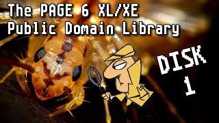 Bugs, murder mysteries and more in disk 1 of the Page 6 Public Domain Library for Atari 8-bit.