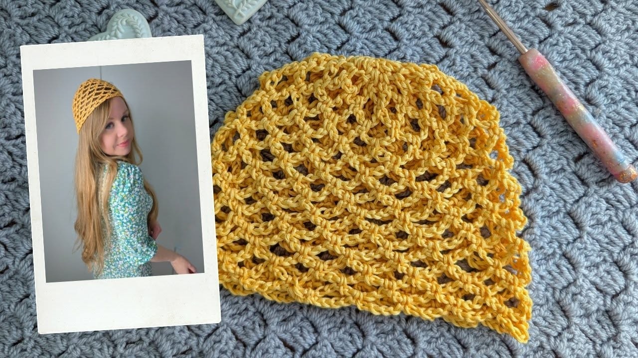 CROCHET BOHO MESH CAP TUTORIAL | How To Crochet A Vintage Mesh Cap 