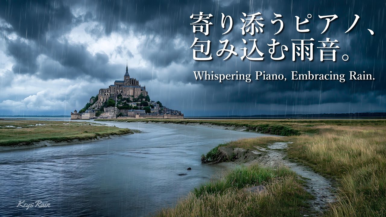 孤島の聖堂を濡らす雨。モン・サン・ミッシェルの静寂【作業用BGM/環境音】