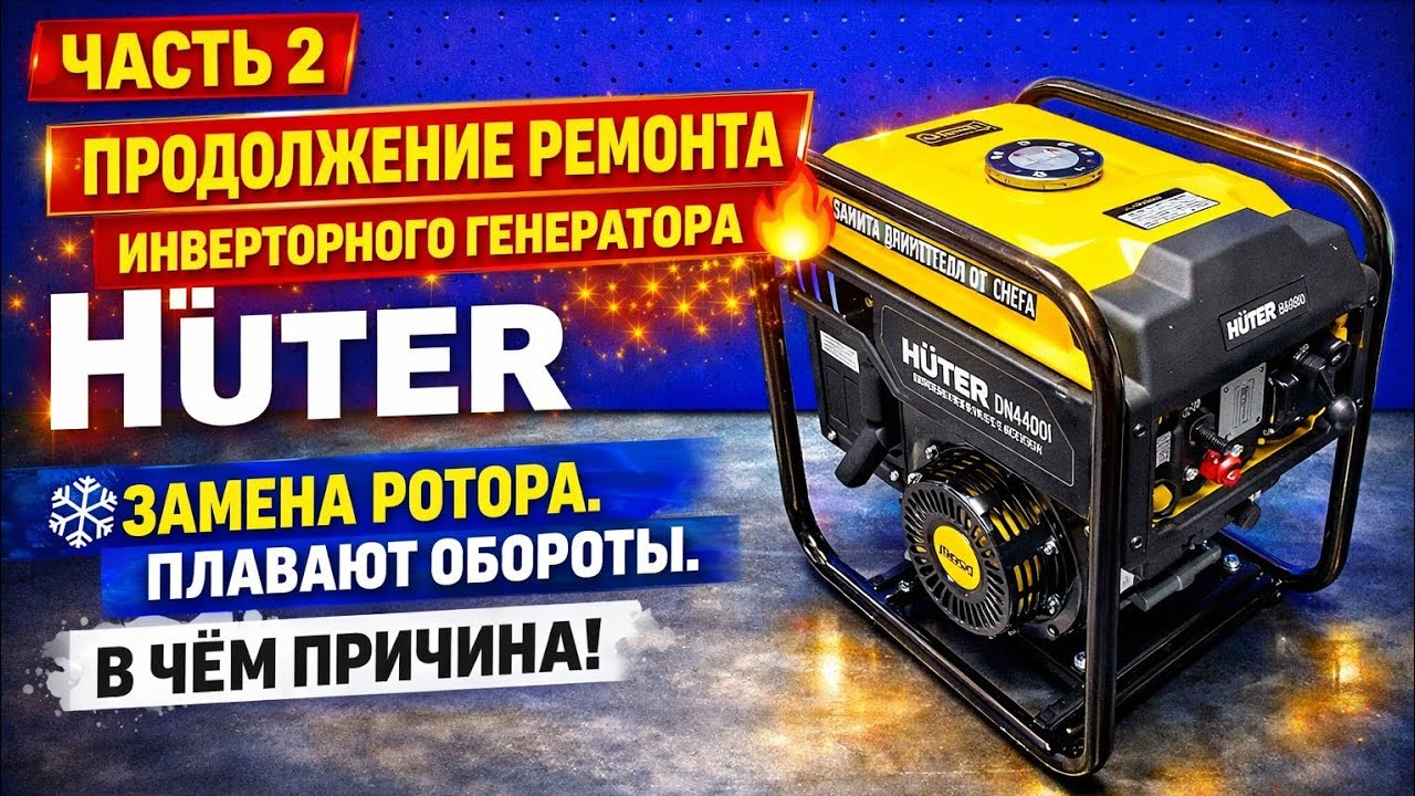 Ремонт Инверторного генератора HÜTER 4400i, продолжение... Часть 2.  Плавают обороты, Ротор? 