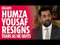 Humza yousaf holds back tears as he resigns as first minister and leader of the snp