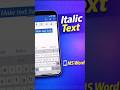 How to Make Text Italic in MS Word in Mobile Phone #msword #mobile