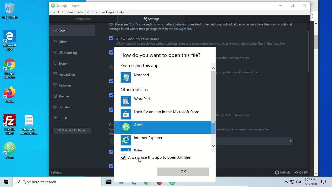 Installing atom text editor on windows 10 and configuration youtube