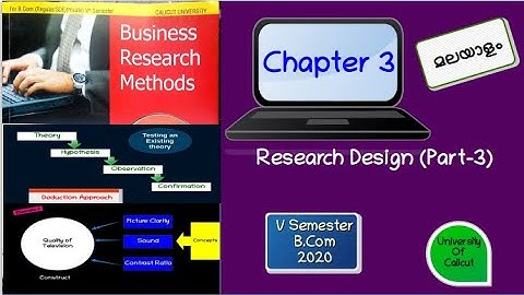 B.Com V Semester- Business Research Methods-Chapter 3/Research Design/ Part 3 (മലയാളം )
