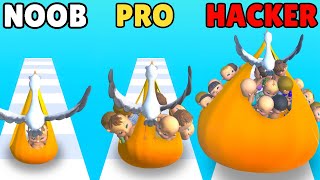 NOOB vs PRO vs HACKER in Stork Baby Delivery 3D screenshot 2