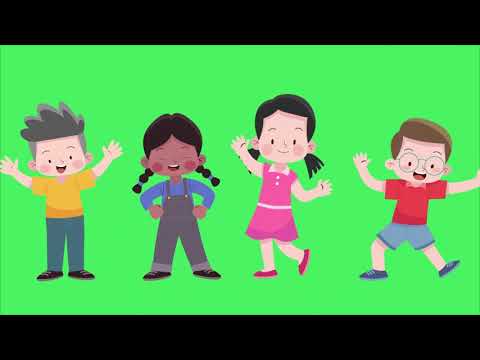 Happy Children In Dancing Mood Outdoor Green Screen | No Copyright Footage