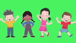 Happy Children In Dancing Mood Outdoor Green Screen | No Copyright Footage