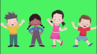 Happy Children In Dancing Mood Outdoor Green Screen | No Copyright Footage