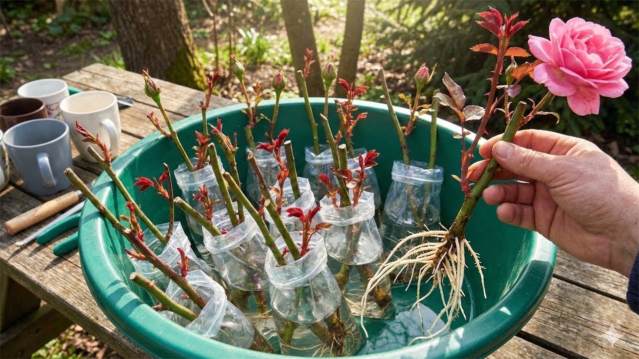 Мало кто знает этот простой способ размножения роз 🌹 (быстро и легко).