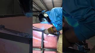Welding a steel frame for a hull mold