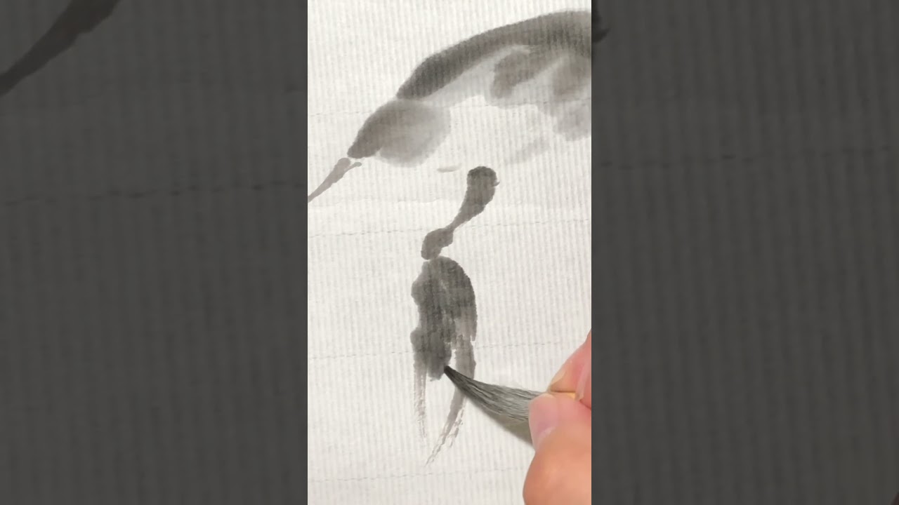 お絵描き素人が水墨画でザリガニ描いてみた #shorts - YouTube