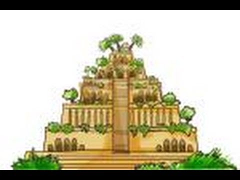 How To Draw Hanging Gardens Of Babylon Youtube