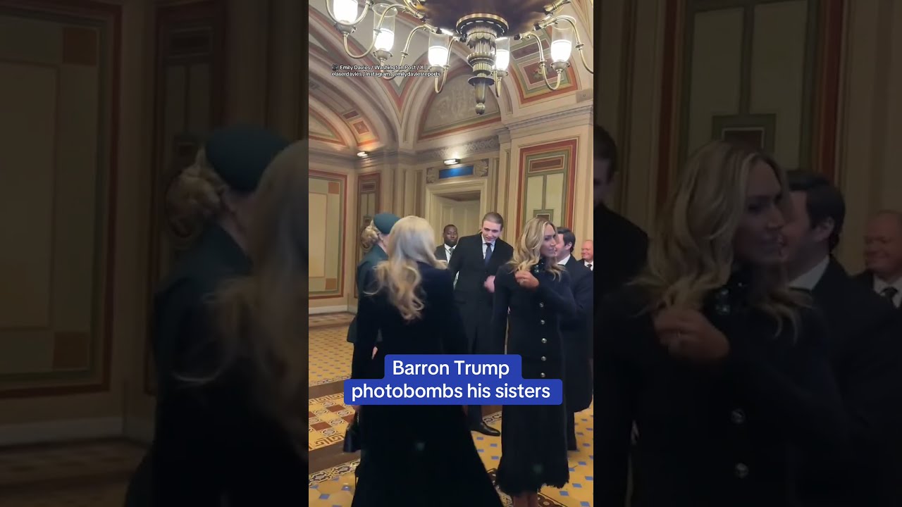 Barron Trump Photobombs His Sisters