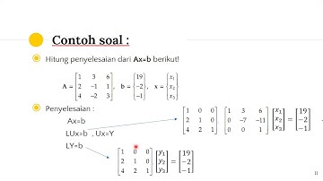 Metode Numerik - Penyelesaian Sistem Persamaan Linier : Metode Dekomposisi LU - part 2 of 2
