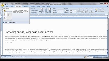 Using Microsoft Word - Page Layout Tab
