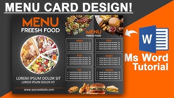 How to Design Food Menu Card in Microsoft Office Word !