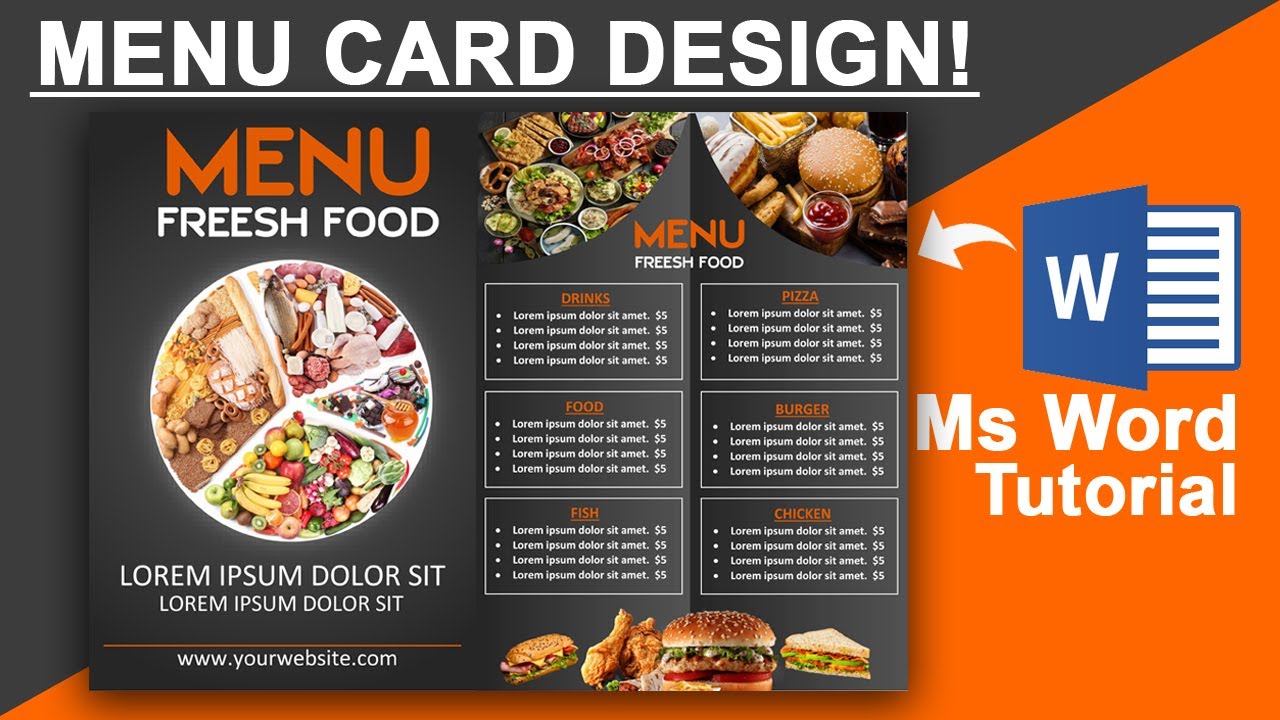 How To Design Food Menu Card In Microsoft Office Word