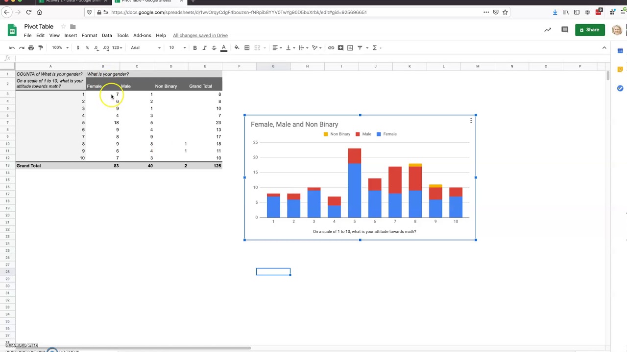 Stacked Bar Chart from Pivot Table in Google Sheets - YouTube