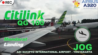 Citilink QG100 - Mendarat - Landing on Yogyakarta - JOG - Adi Sucipto International Airport - Jogja