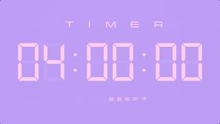 4 Hour Digital Countdown Timer with Simple Beeps 💕💜
