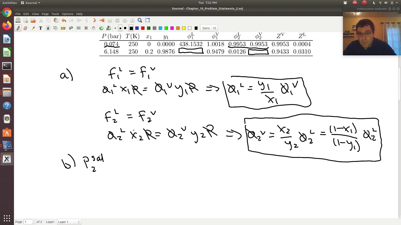 Chapter 10: Example on Fugacity and Phase Equilibrium in a Binary ...