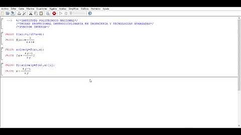 Función Inversa en WX MAXIMA