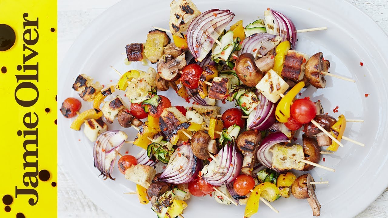Chargrilled Veggie Kebabs | The Happy Pear | Jamie Oliver